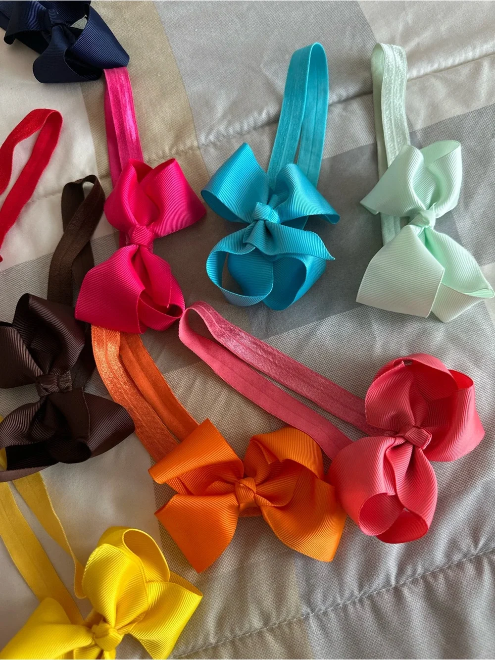 Lot 1 Colorful Satin Bow Headband Bow Hair Clips & Hair Ties - Assorted Sets